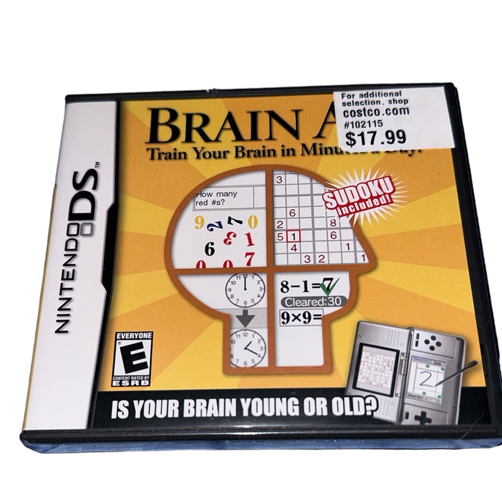 Sealed BRAIN AGE Nintendo DS Train Your Brain in Minutes a Day Puzzles Games